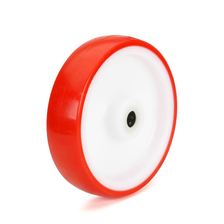 Red polyurethane wheel.