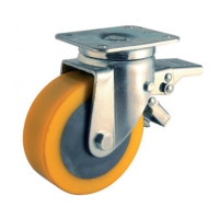 Swivel castor with brake and top plateThe series  47