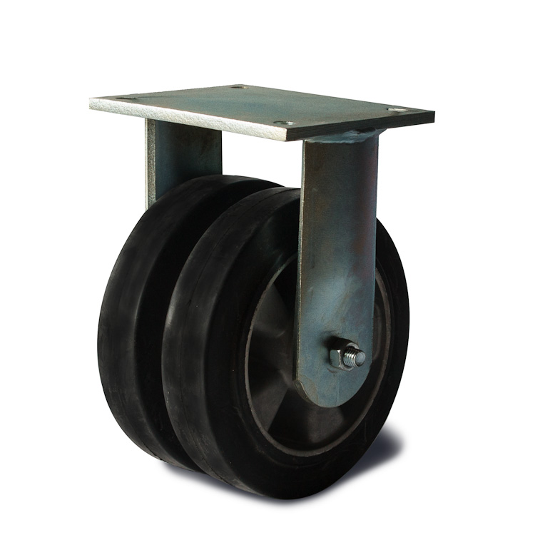 Elastic black rubber wheel.