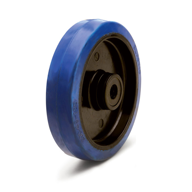 Elastic blue rubber wheel.