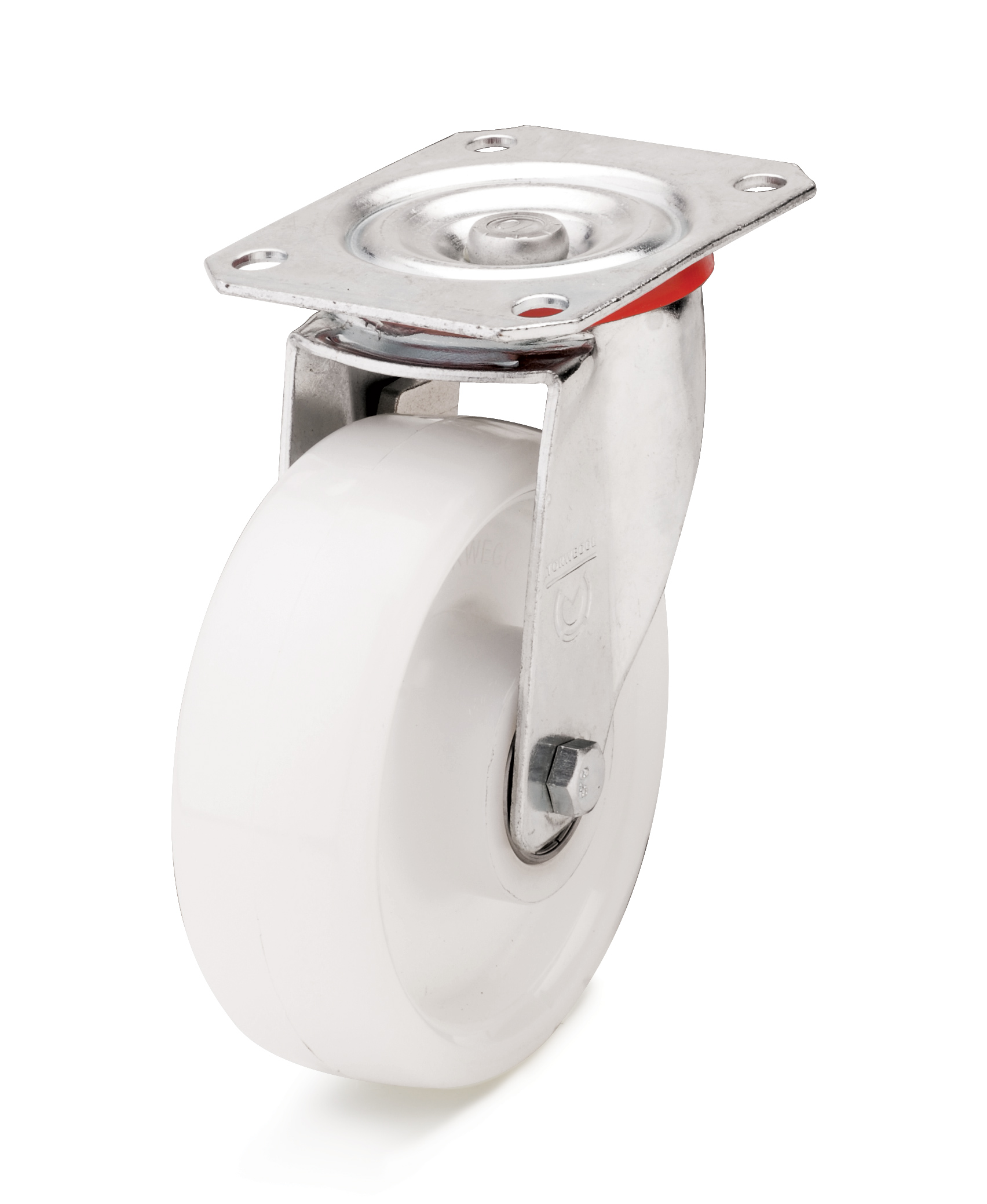 High quality solid nylon wheels of white colour.