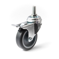Swivel castor with brake and central boltThe series  60