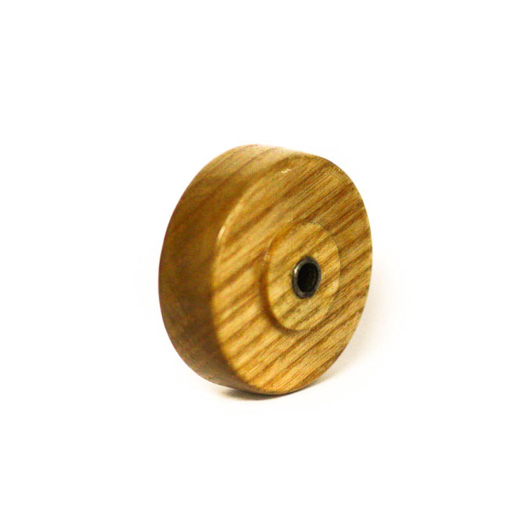 Designer castors from different types of wood.