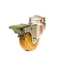 Swivel castor with brake and central holeThe series  69