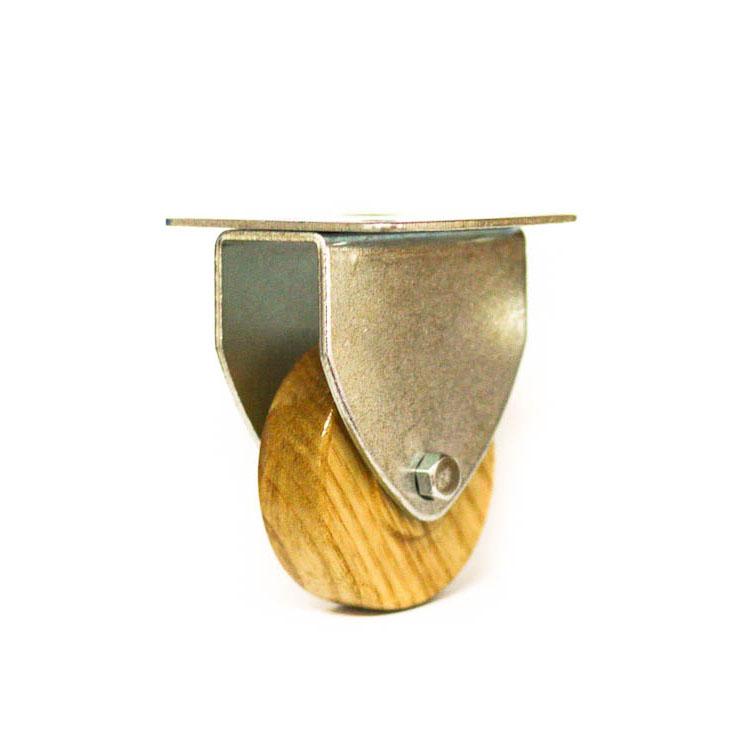 Designer castors from different types of wood.