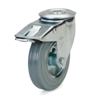 Swivel castor with brake and central holeThe series  13