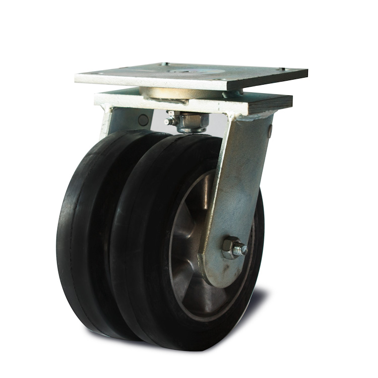 Elastic black rubber wheel.