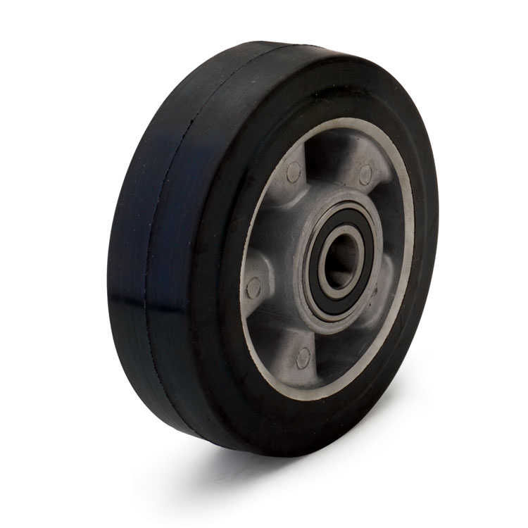 Elastic black rubber wheel.