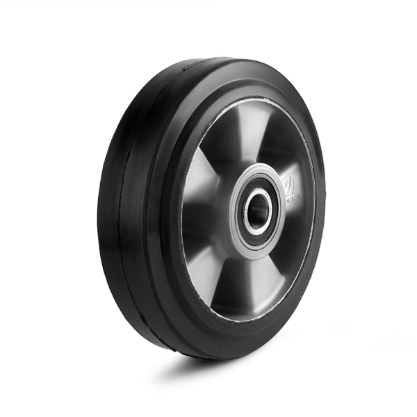 Elastic black rubber wheel.