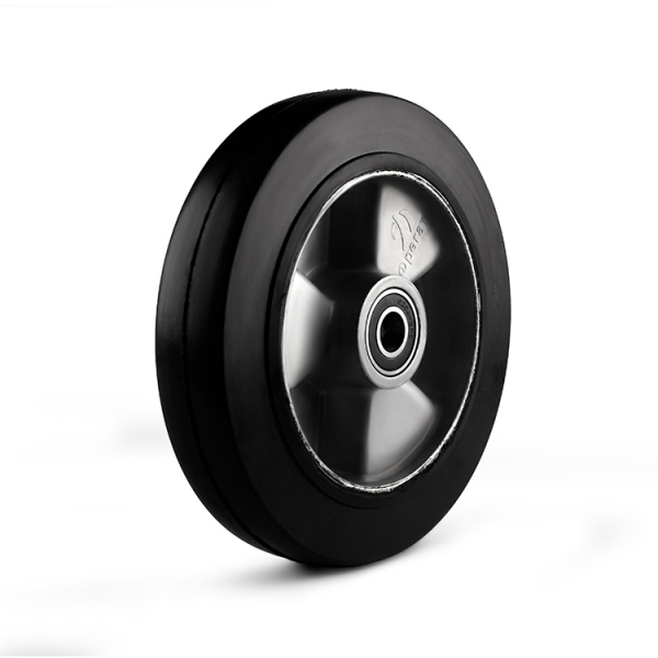 Elastic black rubber wheel.