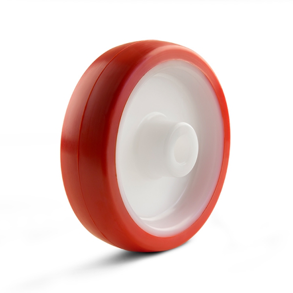 Red polyurethane wheel.